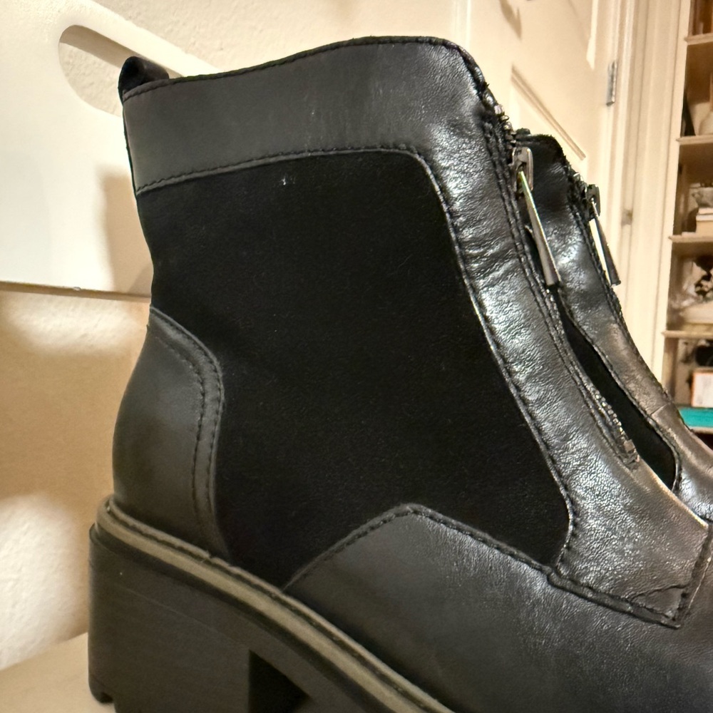 Naturalizer Black Women's Combat Boots - Picture 3 of 5